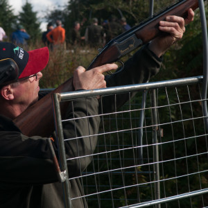 It was the annual Provincial clay pigeon shoot near Tarbert today. Here's Tim with his first attempt...